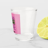 MODERNE BEWERKBARE SCHATTIGEE HOT ROZE AFBEELDING SHOT GLAS (Rechts)