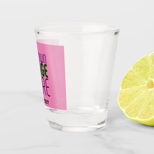 MODERNE BEWERKBARE SCHATTIGEE HOT ROZE AFBEELDING  SHOT GLAS (Rechts)