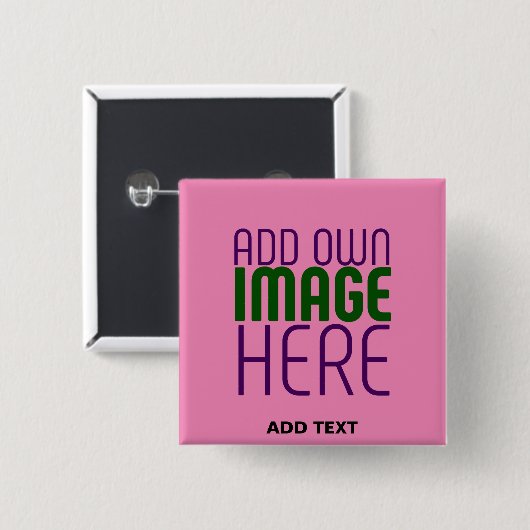 MODERNE BEWERKBARE SCHATTIGEE HOT ROZE AFBEELDING  VIERKANTE BUTTON 5,1 CM (Voorkant /achterkant)