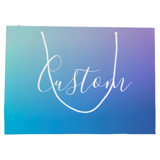 Moderne bewerkbare script schrijven | Kleurrijke O Groot Cadeauzakje (Achterkant)