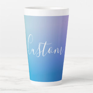 Moderne bewerkbare script schrijven Kleurrijke O Latte Mok