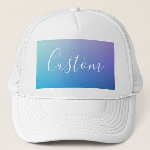 Moderne bewerkbare script schrijven Kleurrijke O Trucker Pet