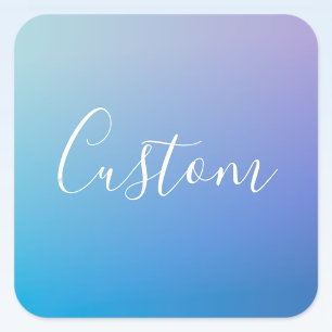 Moderne bewerkbare script schrijven Kleurrijke O Vierkante Sticker