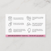 Moderne bewerkbare STenzij Spray Tan Aftercare Car Visitekaartje (Achterkant)