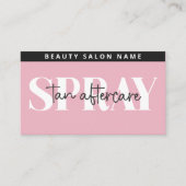 Moderne bewerkbare STenzij Spray Tan Aftercare Car Visitekaartje (Voorkant)