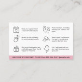 Moderne bewerkbare STenzij Spray Tan Aftercare Car Visitekaartje (Achterkant)