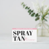 Moderne bewerkbare STenzij Spray Tan Aftercare Car Visitekaartje (Staand voorkant)