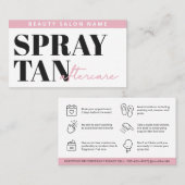 Moderne bewerkbare STenzij Spray Tan Aftercare Car Visitekaartje (Voorkant / Achterkant)