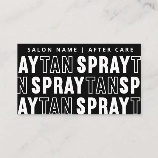 Moderne bewerkbare STenzij Spray Tan Aftercare Car Visitekaartje (Voorkant)