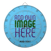 MODERNE BEWERKBARE SWAG SKY BLUE AFBEELDING TEKST  DARTBORD (Voorkant)