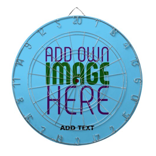 MODERNE BEWERKBARE SWAG SKY BLUE AFBEELDING TEKST  DARTBORD (Voorkant)