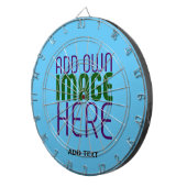 MODERNE BEWERKBARE SWAG SKY BLUE AFBEELDING TEKST  DARTBORD (Voorkant Rechts)