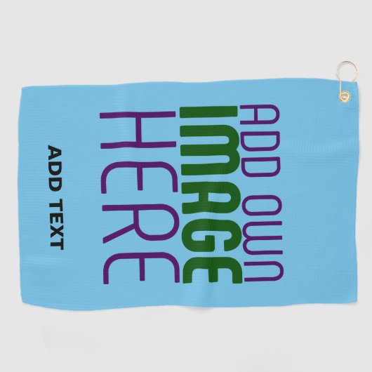 MODERNE BEWERKBARE SWAG SKY BLUE AFBEELDING TEKST  GOLFHANDDOEK (Horizontaal)