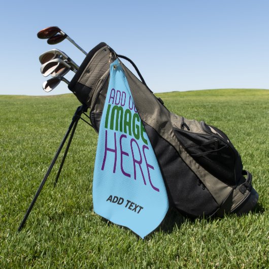 MODERNE BEWERKBARE SWAG SKY BLUE AFBEELDING TEKST  GOLFHANDDOEK (Groen)