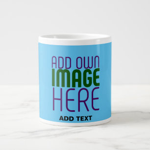 MODERNE BEWERKBARE SWAG SKY BLUE AFBEELDING TEKST GROTE KOFFIEKOP