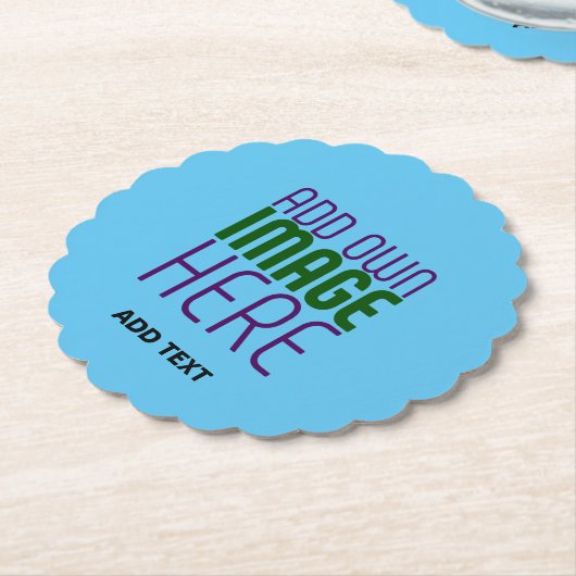 MODERNE BEWERKBARE SWAG SKY BLUE AFBEELDING TEKST  KARTONNEN ONDERZETTERS (Gekanteld)