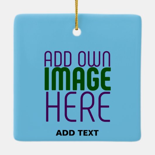 MODERNE BEWERKBARE SWAG SKY BLUE AFBEELDING TEKST  KERAMISCH ORNAMENT (Achterkant)