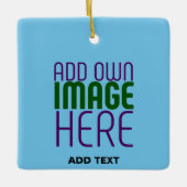 MODERNE BEWERKBARE SWAG SKY BLUE AFBEELDING TEKST  KERAMISCH ORNAMENT (Voorkant)