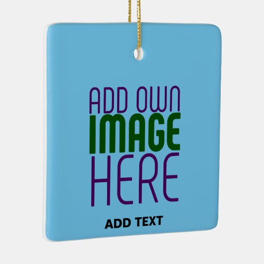 MODERNE BEWERKBARE SWAG SKY BLUE AFBEELDING TEKST KERAMISCH ORNAMENT (Rechts)