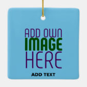 MODERNE BEWERKBARE SWAG SKY BLUE AFBEELDING TEKST  KERAMISCH ORNAMENT (Achterkant)