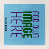 MODERNE BEWERKBARE SWAG SKY BLUE AFBEELDING TEKST  LEGPUZZEL (Horizontaal)