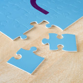 MODERNE BEWERKBARE SWAG SKY BLUE AFBEELDING TEKST LEGPUZZEL (Zijkant)