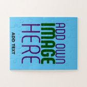 MODERNE BEWERKBARE SWAG SKY BLUE AFBEELDING TEKST LEGPUZZEL (Horizontaal)