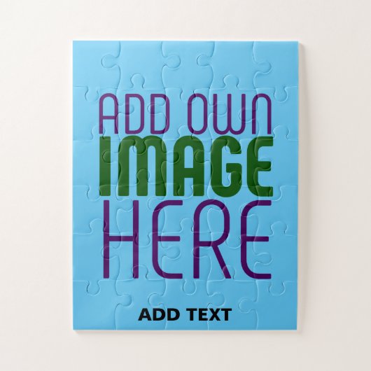 MODERNE BEWERKBARE SWAG SKY BLUE AFBEELDING TEKST LEGPUZZEL (Verticaal)