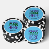 MODERNE BEWERKBARE SWAG SKY BLUE AFBEELDING TEKST POKER CHIPS (Opstapeling)