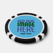 MODERNE BEWERKBARE SWAG SKY BLUE AFBEELDING TEKST POKER CHIPS (Enkel)