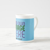 MODERNE BEWERKBARE SWAG SKY BLUE AFBEELDING TEKST  PORSELEIN KOP (Voorkant rechts)