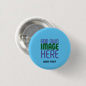 MODERNE BEWERKBARE SWAG SKY BLUE AFBEELDING TEKST RONDE BUTTON 3,2 CM (Voorkant /achterkant)