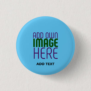 MODERNE BEWERKBARE SWAG SKY BLUE AFBEELDING TEKST RONDE BUTTON 3,2 CM