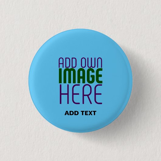 MODERNE BEWERKBARE SWAG SKY BLUE AFBEELDING TEKST RONDE BUTTON 3,2 CM (Voorkant)
