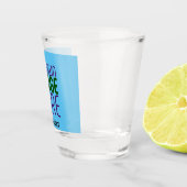 MODERNE BEWERKBARE SWAG SKY BLUE AFBEELDING TEKST  SHOT GLAS (Rechts)