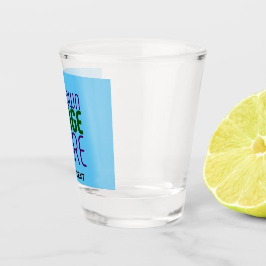 MODERNE BEWERKBARE SWAG SKY BLUE AFBEELDING TEKST  SHOT GLAS (Rechts)