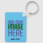 MODERNE BEWERKBARE SWAG SKY BLUE AFBEELDING TEKST SLEUTELHANGER (Achterkant)