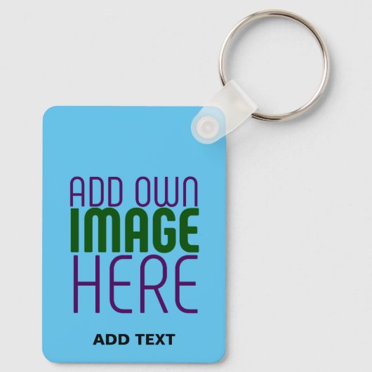 MODERNE BEWERKBARE SWAG SKY BLUE AFBEELDING TEKST  SLEUTELHANGER (Achterkant)