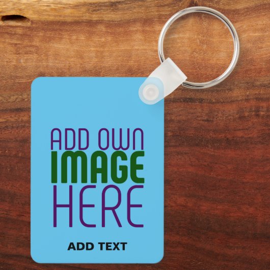 MODERNE BEWERKBARE SWAG SKY BLUE AFBEELDING TEKST  SLEUTELHANGER (Achterkant)