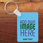 MODERNE BEWERKBARE SWAG SKY BLUE AFBEELDING TEKST SLEUTELHANGER (Voorkant)