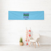 MODERNE BEWERKBARE SWAG SKY BLUE AFBEELDING TEKST SPANDOEK (Insitu)