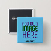MODERNE BEWERKBARE SWAG SKY BLUE AFBEELDING TEKST VIERKANTE BUTTON 5,1 CM (Voorkant /achterkant)
