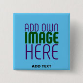 MODERNE BEWERKBARE SWAG SKY BLUE AFBEELDING TEKST VIERKANTE BUTTON 5,1 CM (Voorkant)