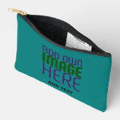 MODERNE BEWERKBARE TEAL GROENE AFBEELDING TEKST SA ETUI (Open)