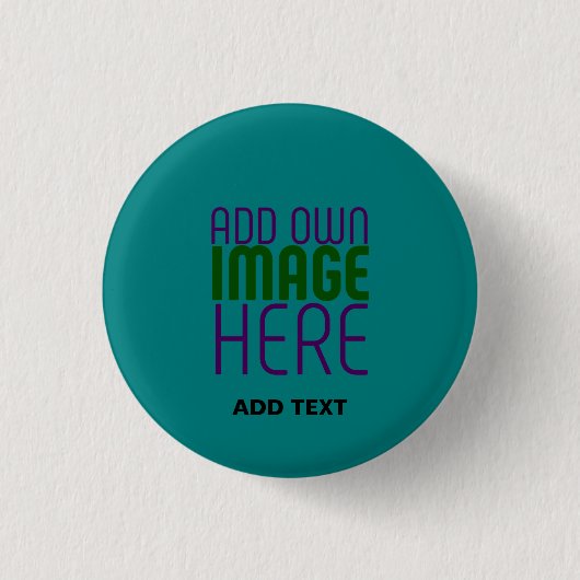 MODERNE BEWERKBARE TEAL GROENE AFBEELDINGSTEKST SJ RONDE BUTTON 3,2 CM (Voorkant)