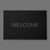 Moderne bewerkbare tekst | Donkergrijs en zwart Deurmat