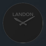 Moderne bewerkbare tekst | Donkergrijs en zwart Grote Klok<br><div class="desc">Bewerkbare minimalistische look,  bewerken zoals je wilt!</div>