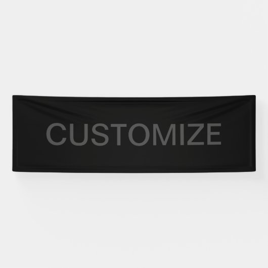 Moderne bewerkbare tekst | Donkergrijs en zwart Spandoek (Horizontaal)