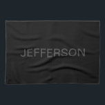 Moderne bewerkbare tekst | Donkergrijs en zwart Theedoek<br><div class="desc">Bewerkbare minimalistische look, bewerken zoals je wilt!</div>