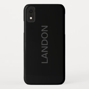 Moderne bewerkbare tekst Donkergrijs & Zwart Case-Mate iPhone Case